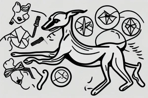 whippet running tattoo idea