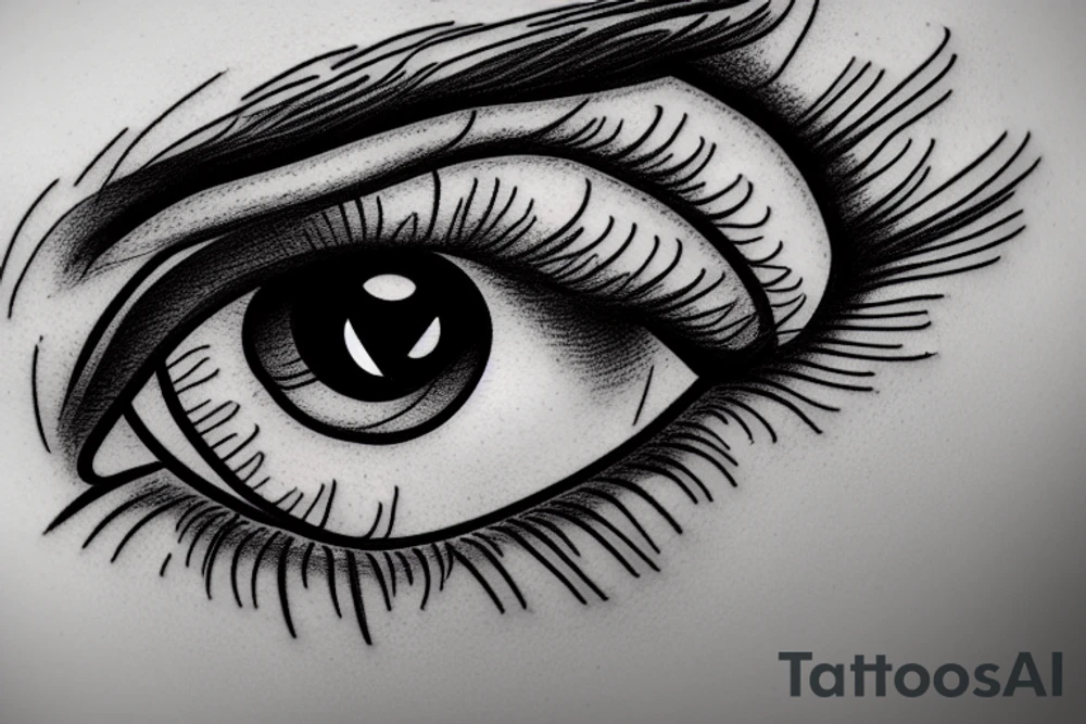Eye realistisch lines tattoo idea