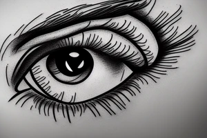 Eye realistisch lines tattoo idea