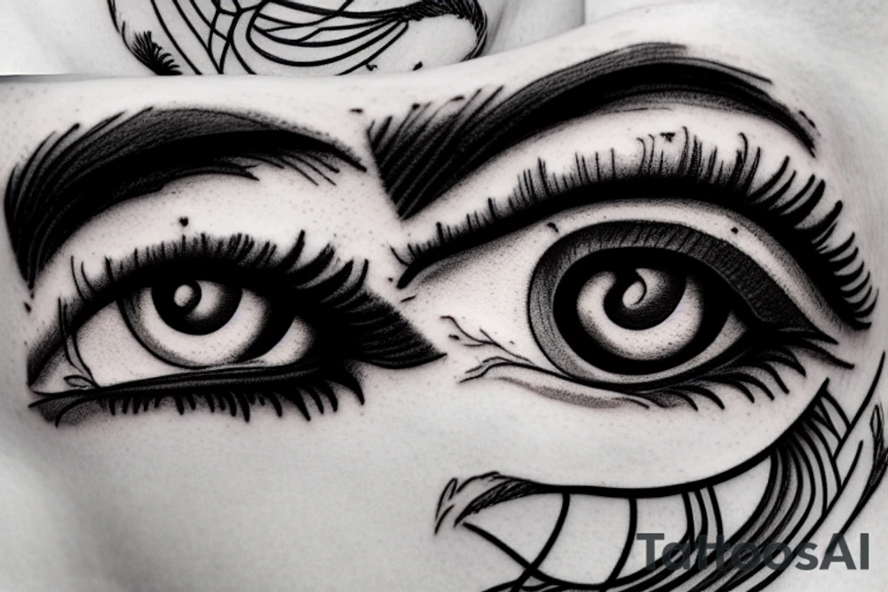 Eye realistisch lines tattoo idea