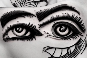 Eye realistisch lines tattoo idea