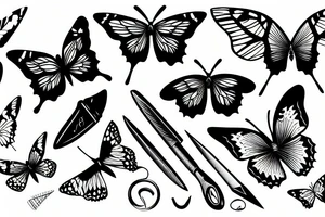 Butterfly dagger tattoo idea