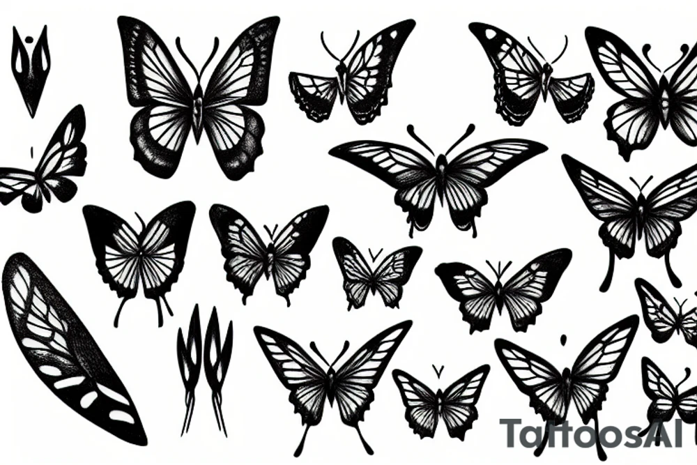 Butterfly dagger tattoo idea