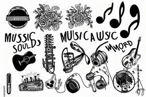 Music is everything, a world without music is just a sad world tattoo idea