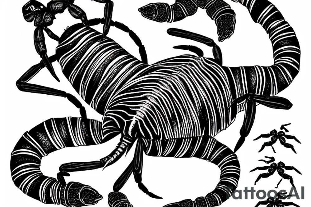Scorpion with romb and tiger tattoo idea