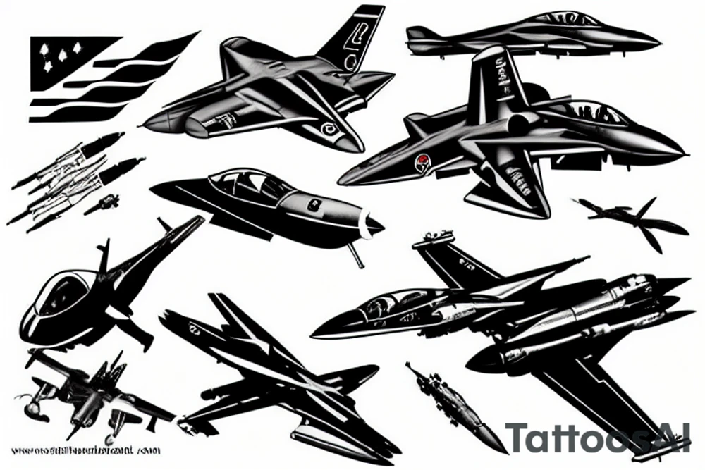 fighter jet tattoo idea