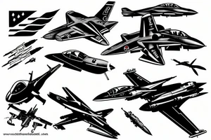 fighter jet tattoo idea