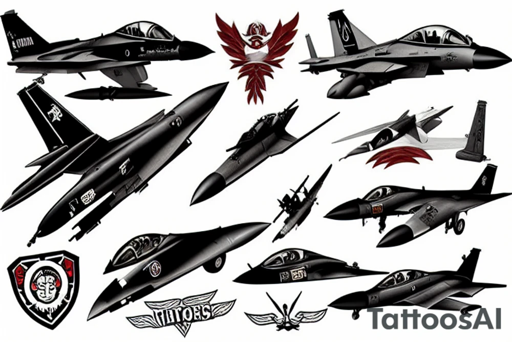 fighter jet tattoo idea