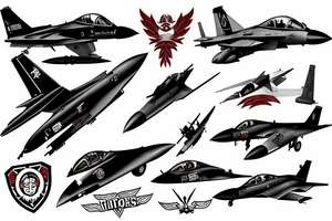 fighter jet tattoo idea