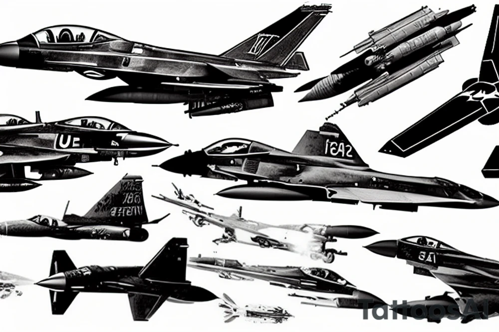 fighter jet tattoo idea
