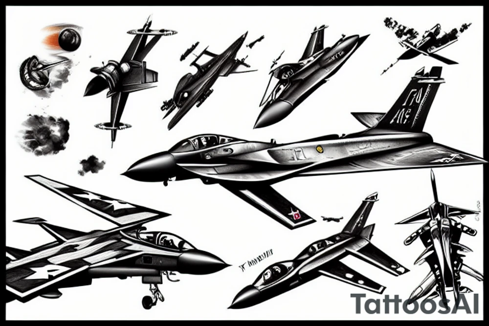 fighter jet tattoo idea