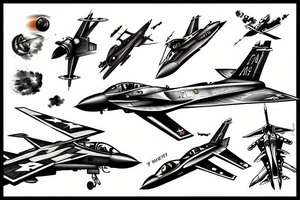 fighter jet tattoo idea