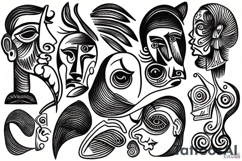 Picasso line tattoo idea
