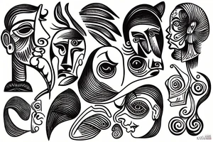 Picasso line tattoo idea