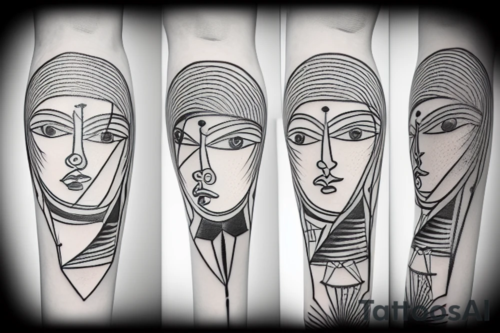 Picasso line tattoo idea