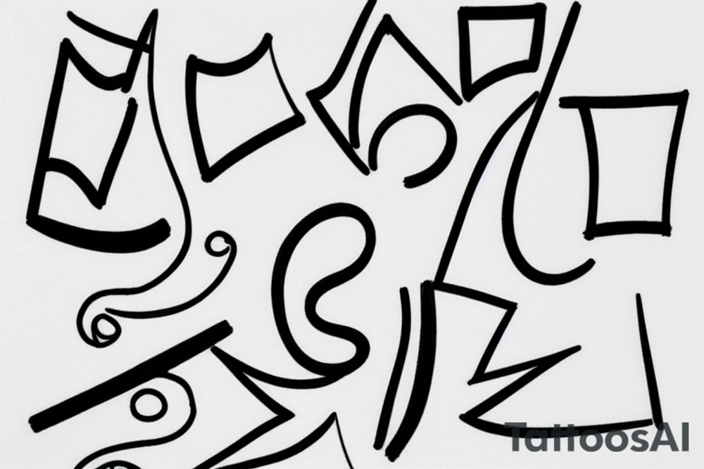 Simple and small Picasso in lines tattoo idea