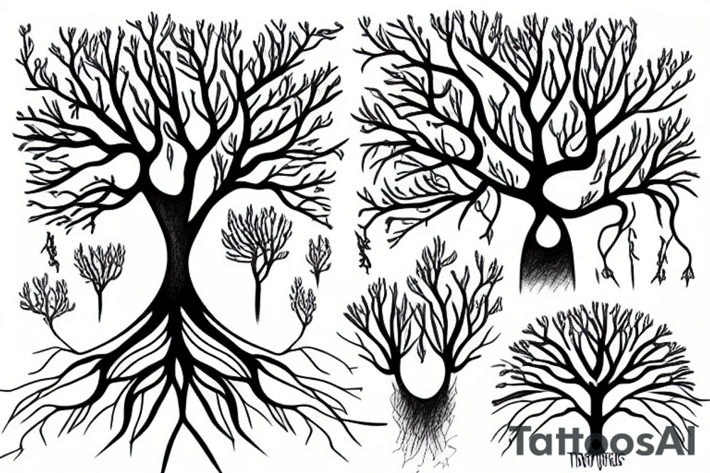 City Tree with roots tattoo idea