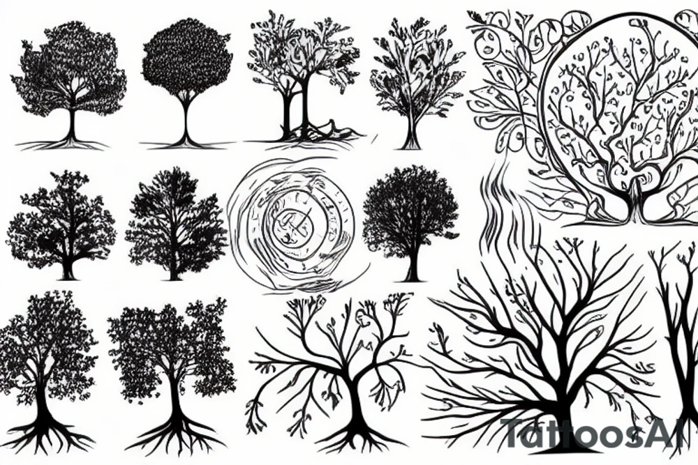 City Tree with roots tattoo idea