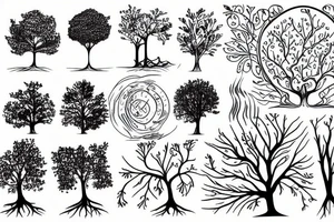 City Tree with roots tattoo idea