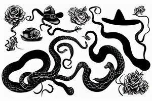 snake In hat tattoo idea