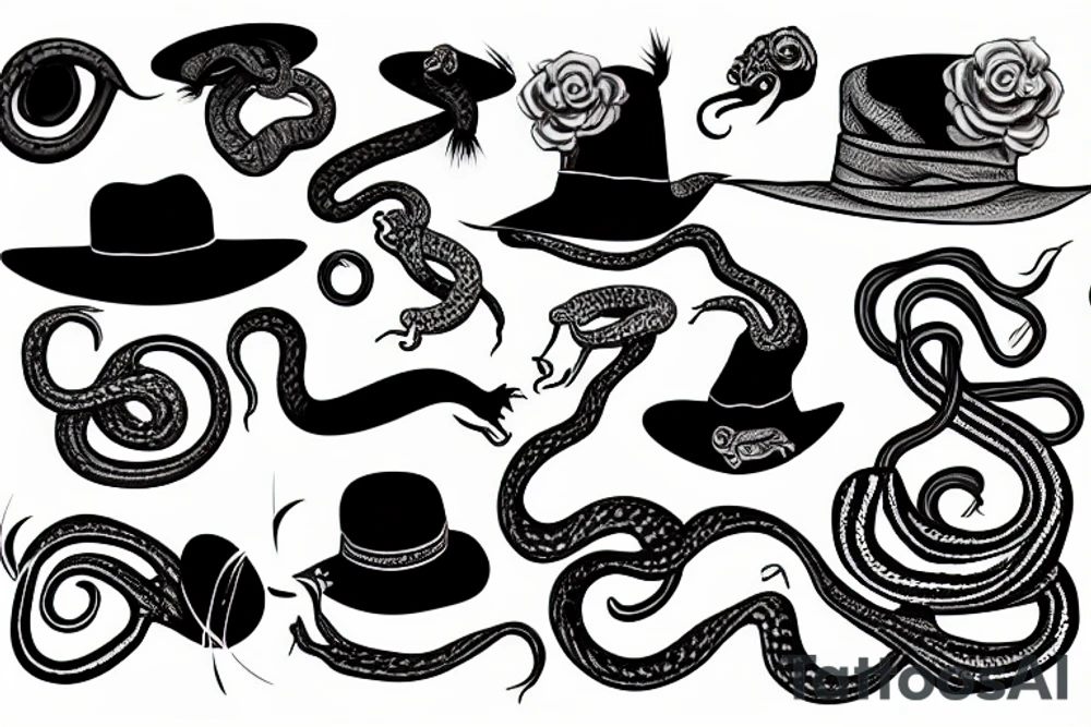 snake In hat tattoo idea