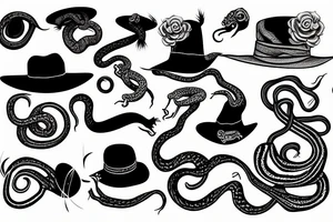 snake In hat tattoo idea