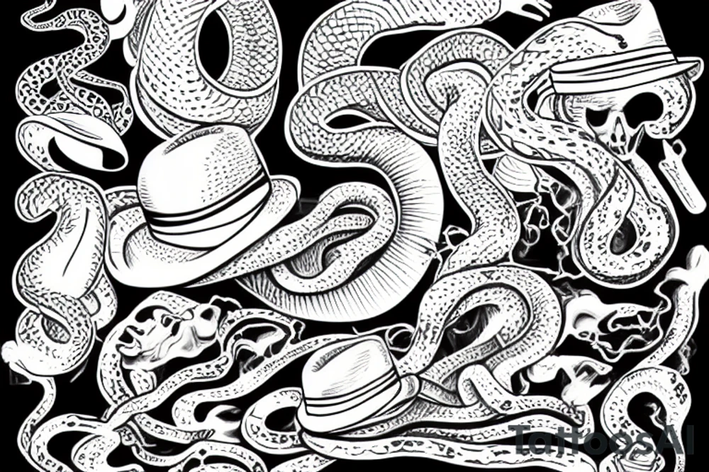 snake In hat tattoo idea
