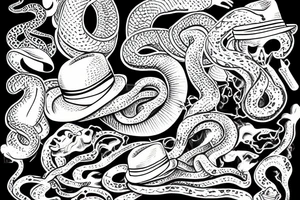 snake In hat tattoo idea