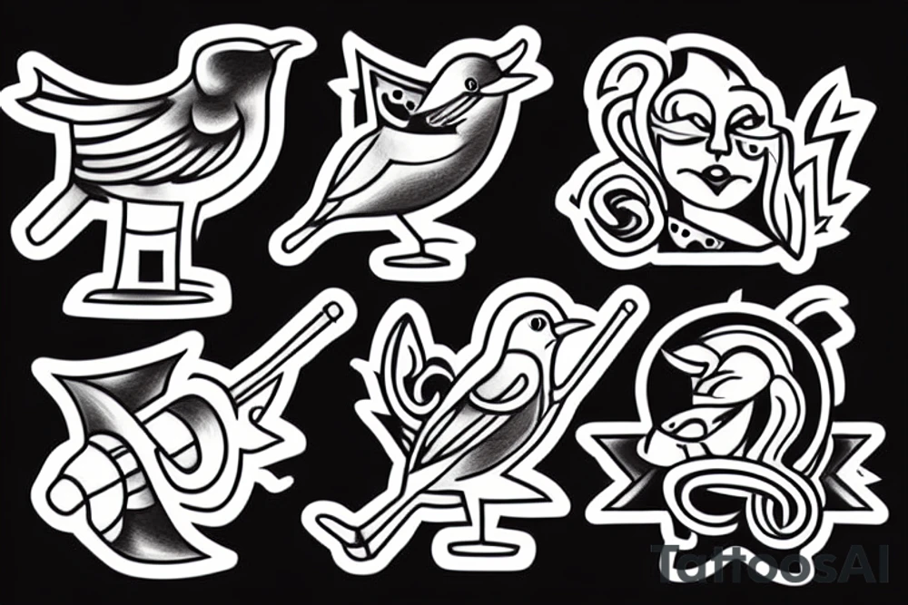 A bird smoking a cigar tattoo idea