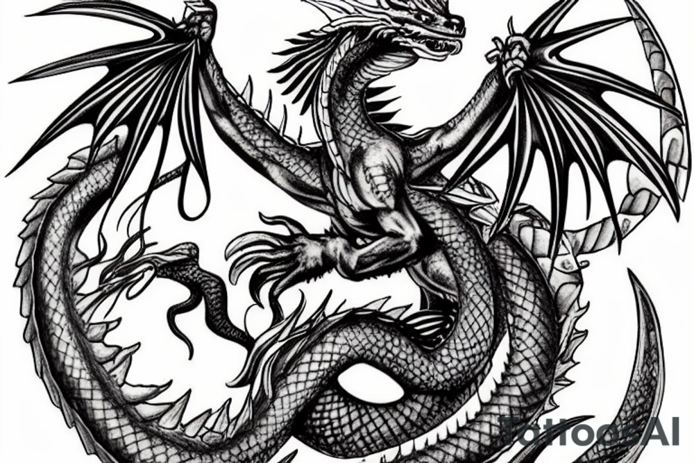 dragon with a greek mythology theme combined with a witchcraft tattoo idea dragon with a greek mythology theme combined with a witchcraft tattoo idea