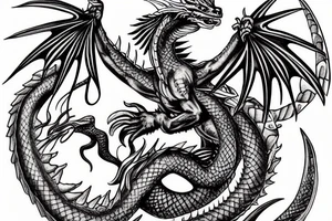 dragon with a greek mythology theme combined with a witchcraft tattoo idea