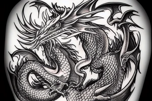 dragon with a greek mythology theme combined with a witchcraft tattoo idea