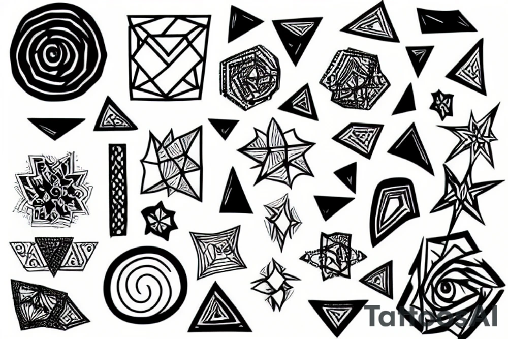 black and white geometric tattoo idea