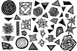 black and white geometric tattoo idea