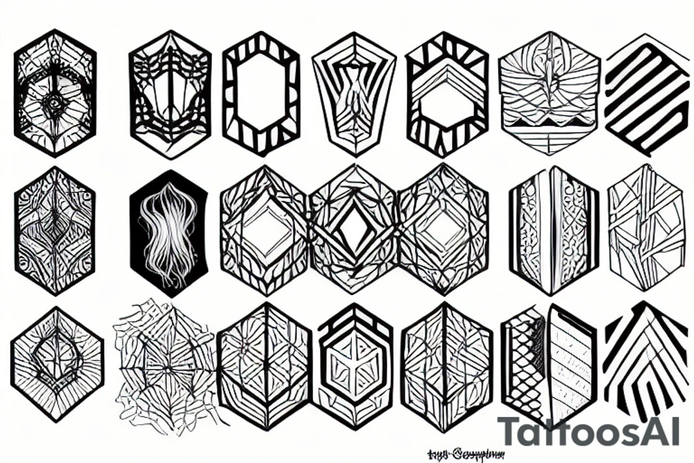 black and white geometric tattoo idea