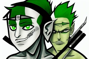 Roronoa zoro,Green hair,sphinx cat tattoo idea