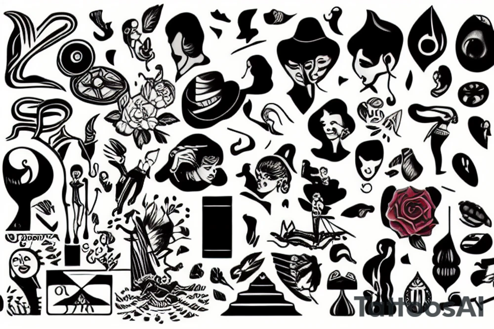 postcard art tattoo idea