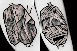 Hatchet in stump tattoo idea