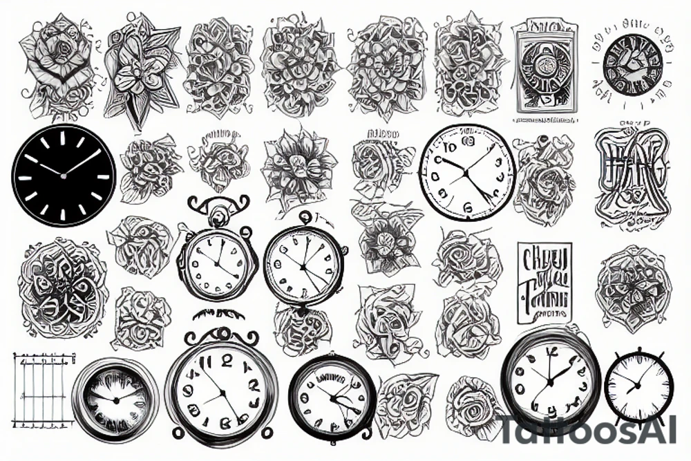 Wood and clock tattoo idea