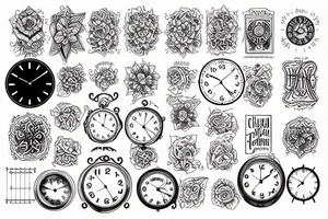 Wood and clock tattoo idea