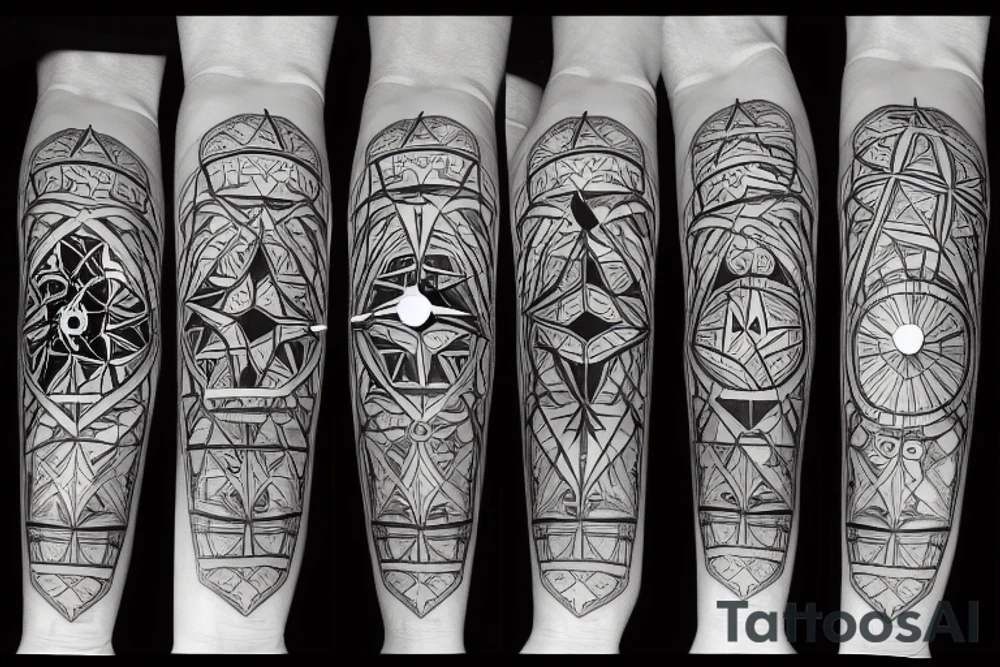Wood and clock tattoo idea