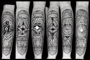 Wood and clock tattoo idea