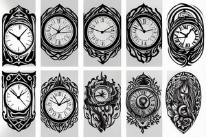 Wood and clock tattoo idea