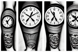 Wood and clock tattoo idea