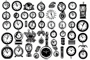 Wood and clock tattoo idea