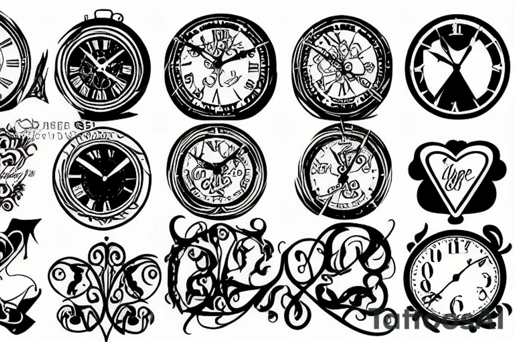 Wood and clock tattoo idea