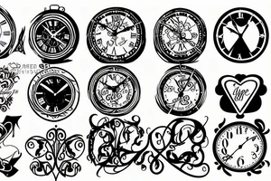 Wood and clock tattoo idea