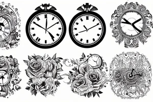 Wood and clock tattoo idea