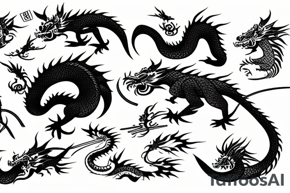 Japan, Samurai, Carp coi, Dragon, yakudza tattoo idea
