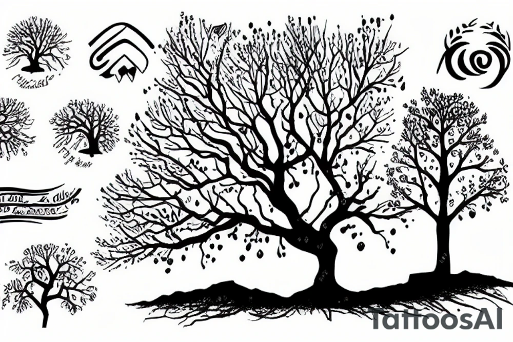 Ein altes Baum, eine Sohne im Himmel tattoo idea